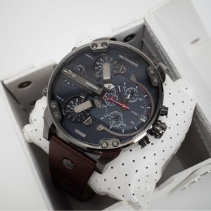 Diesel Mr Daddy 2.0 Stainless Steel Chronograph Watch Brown Navy DZ7314